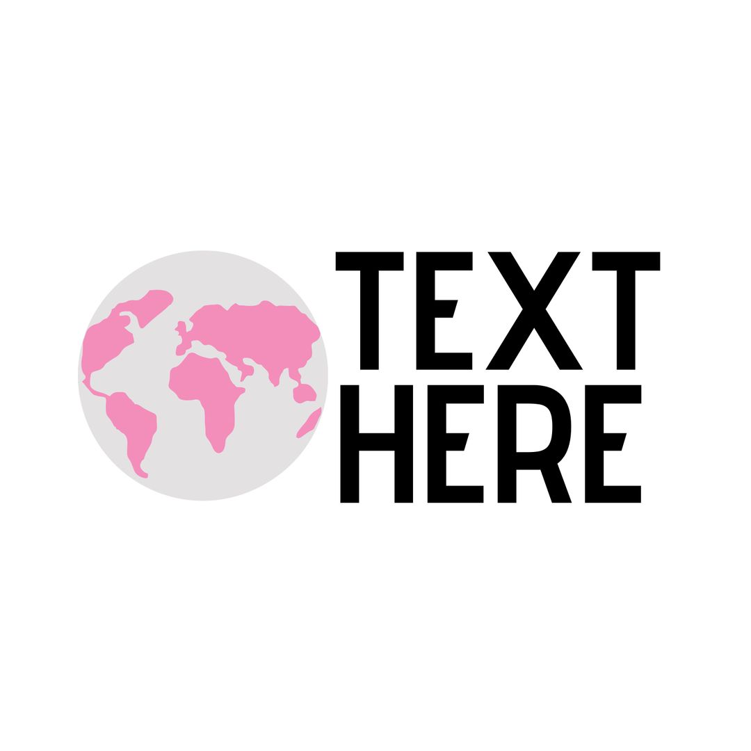 Pink World Map Circle Graphic for Global Campaigns