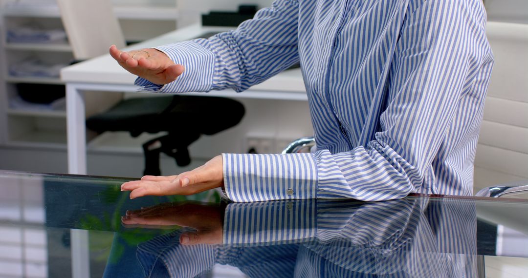 Professional Gesturing During Office Discussion at Meeting