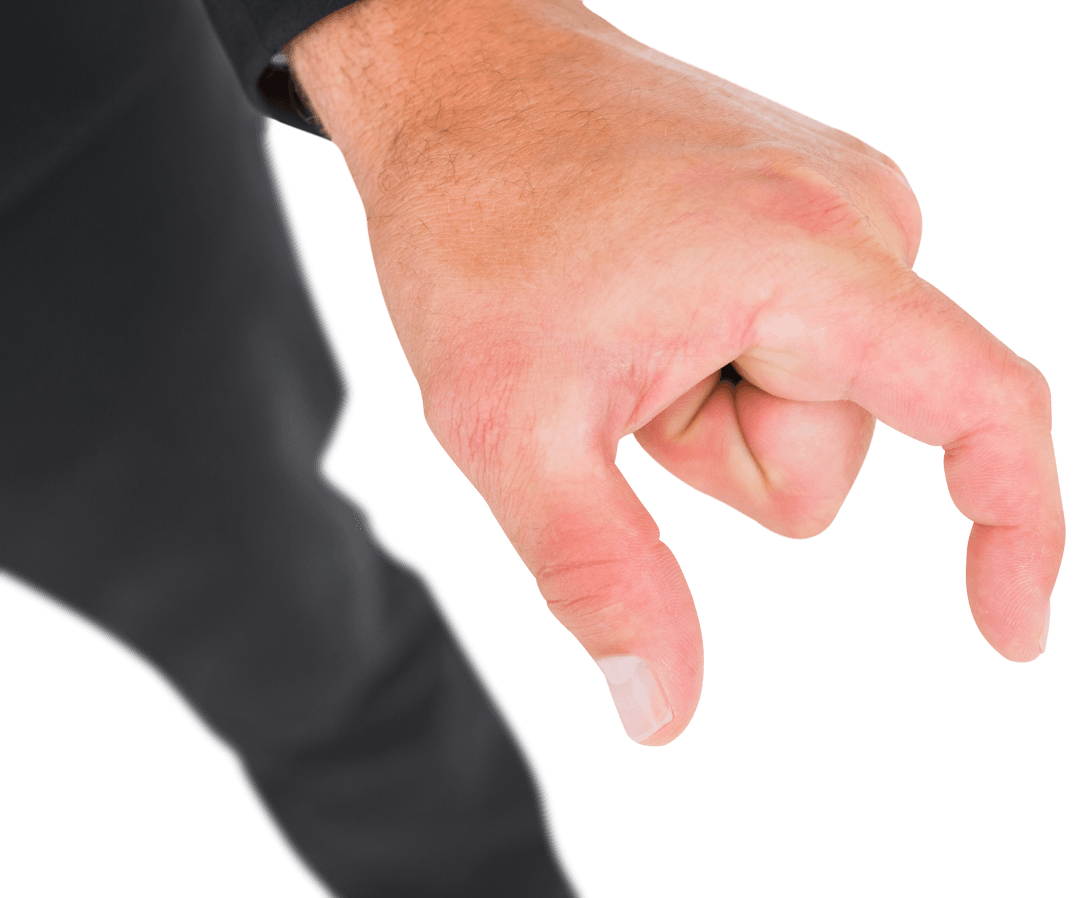 Business Professional Pointing Finger Isolated on Transparent Background