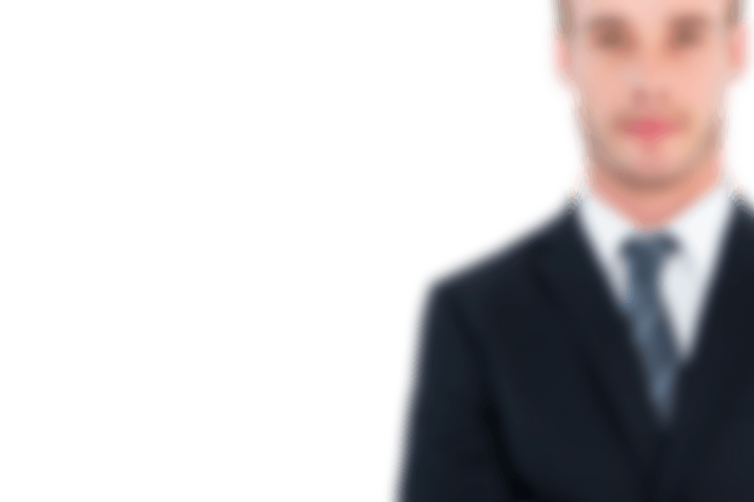 Defocused Transparent Businessman in Suit Against Blank Background