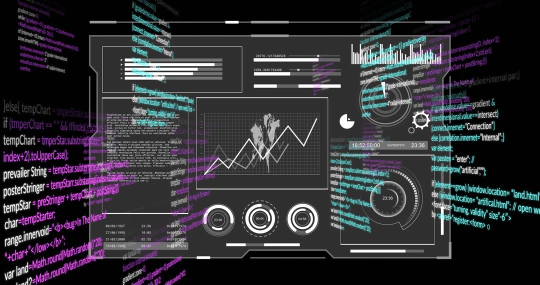 Abstract Data Analysis Dashboard with Global Connections