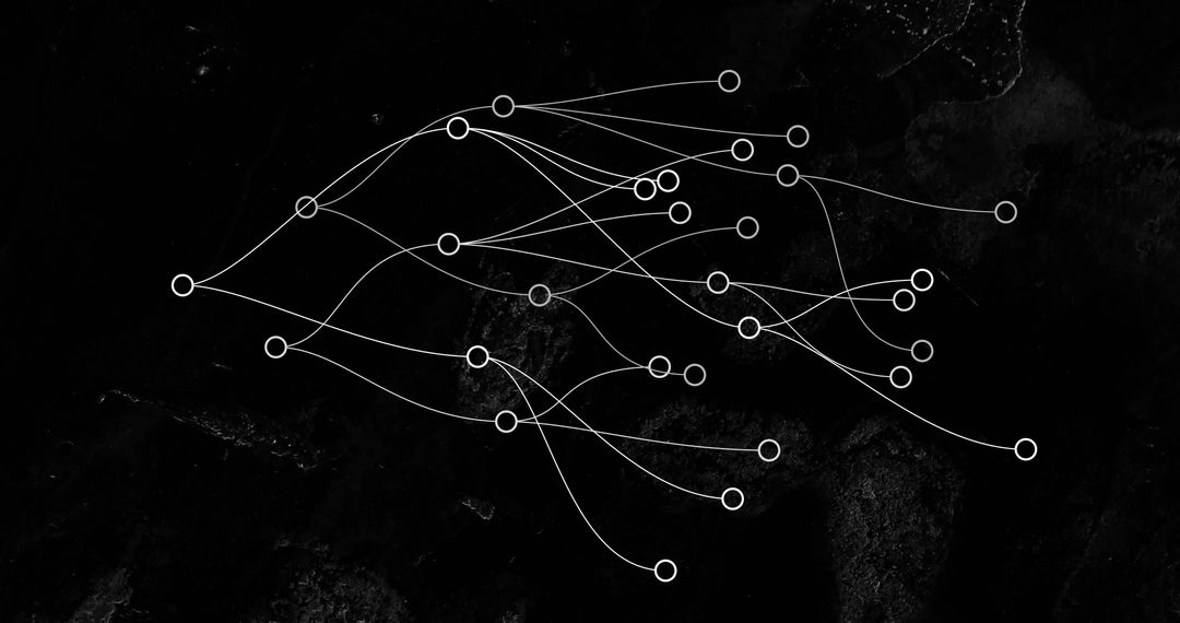 Futuristic Network Connections on Black Background