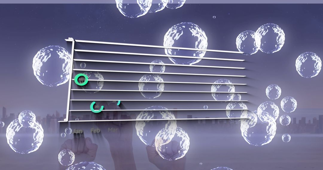 Digital Graph Floating Among Ethereal Bubbles in Virtual Space - Free Images, Stock Photos and Pictures on Pikwizard.com