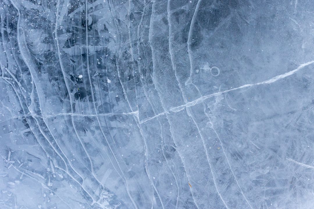 Abstract Textural Patterns on Frozen Ice Surface