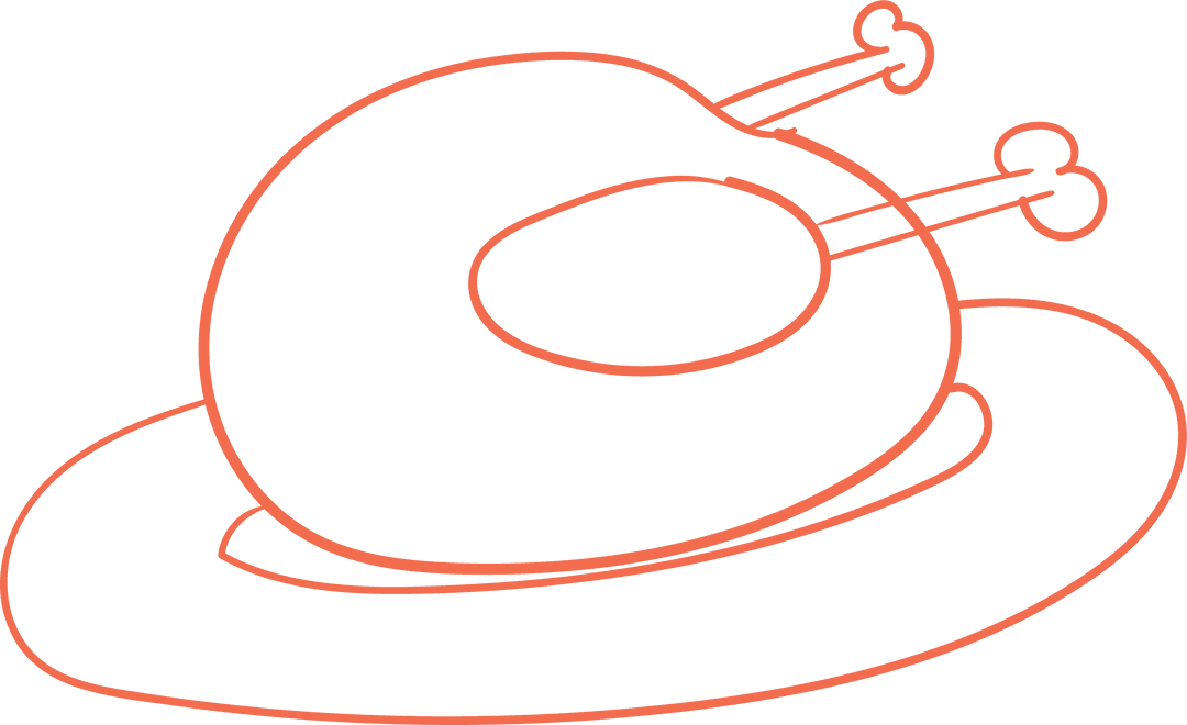 Outline Turkey Illustration on Transparent Background