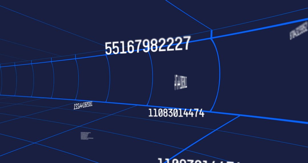 Futuristic Digital Tunnel with Flowing Data Codes