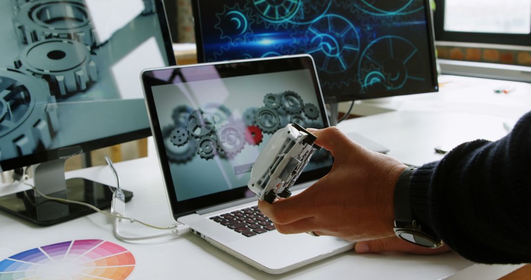 Engineer Holding a 3D-Printed Prototype During Software Development - Free Images, Stock Photos and Pictures on Pikwizard.com