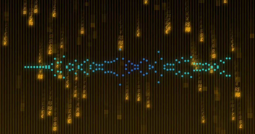 Abstract data processing on dark background with moving columns