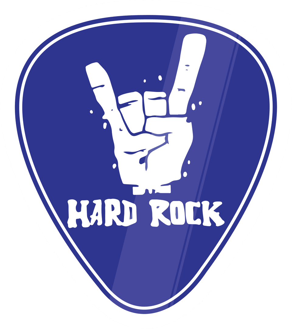 Hand Sign with Hard Rock Text on Transparent Background