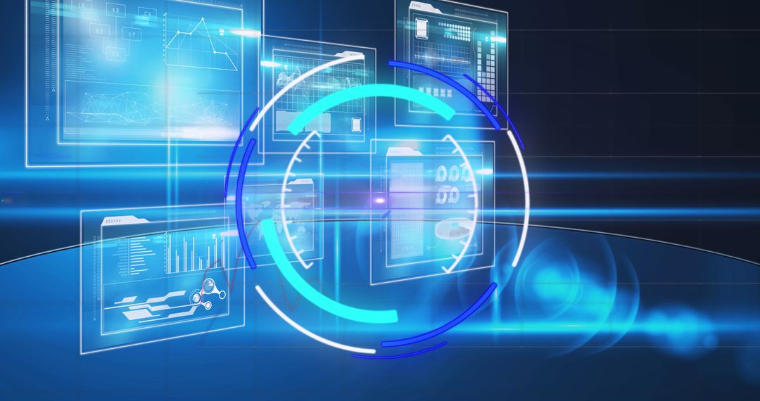 Futuristic Scientific Interface with Data Visualizations