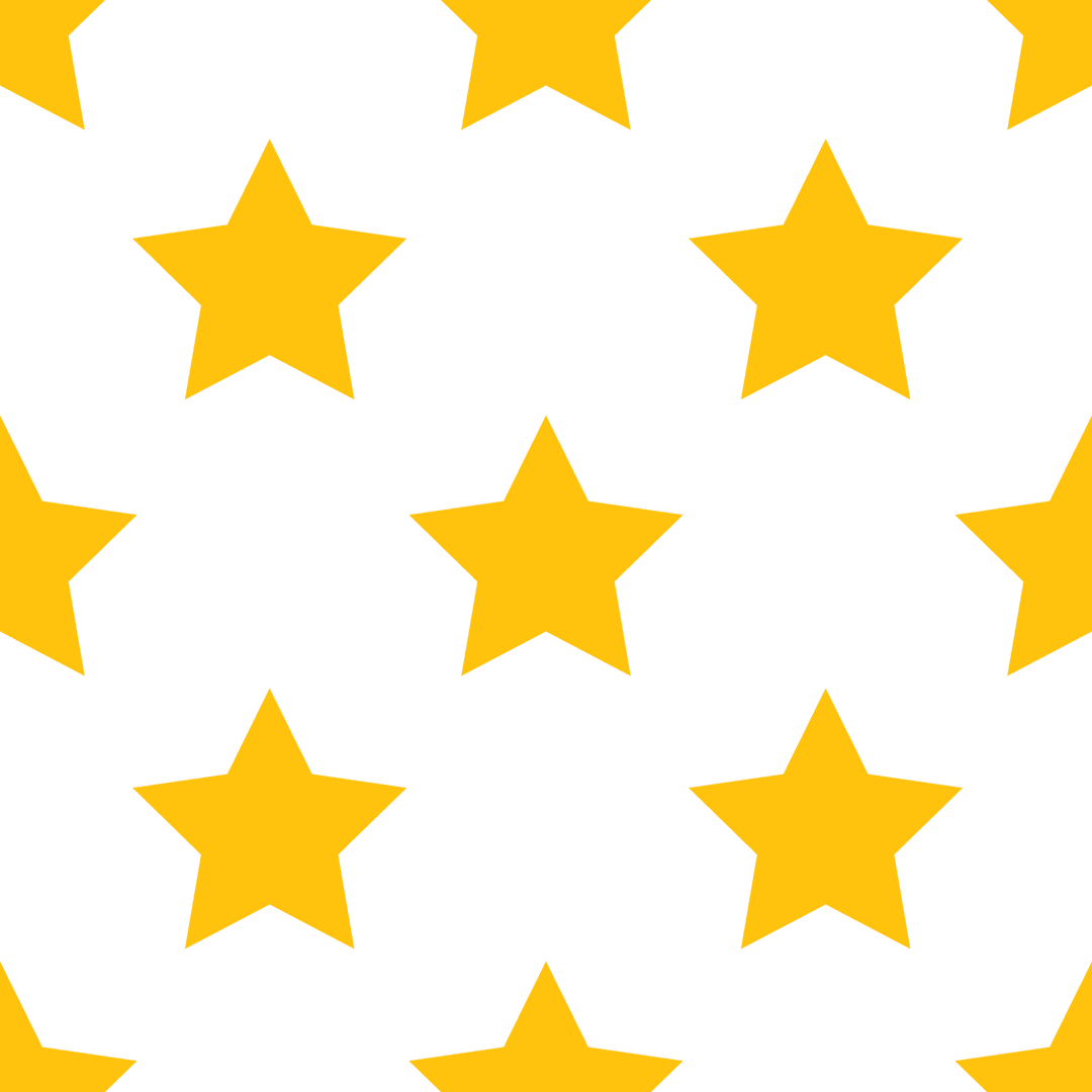 Yellow Star Pattern Repeating on Clear Background
