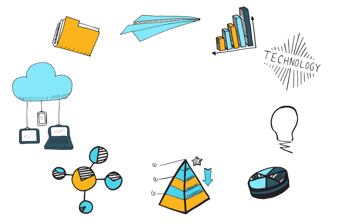 Dynamic Chart and Diagram Collection on Transparent Background