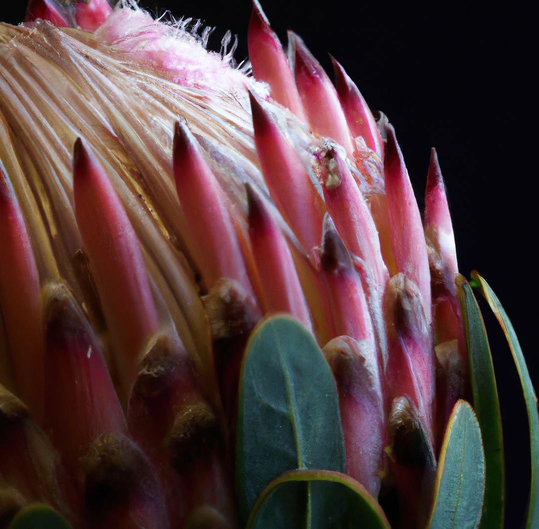 Close up of protea created using generative ai technology - Free Images, Stock Photos and Pictures on Pikwizard.com