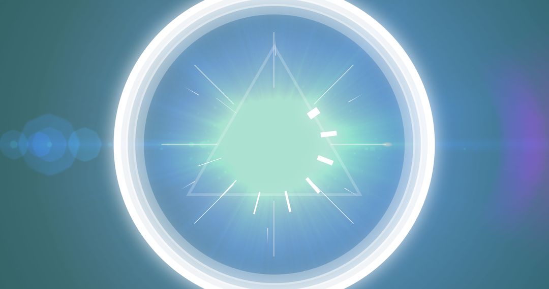 Abstract Futuristic Shape with Light Spots on Black Background