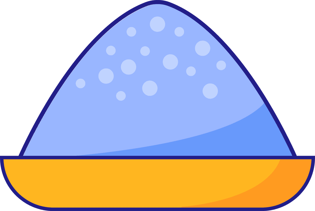 Transparent Bowl with Blue Granular Powder and Minimalist Design