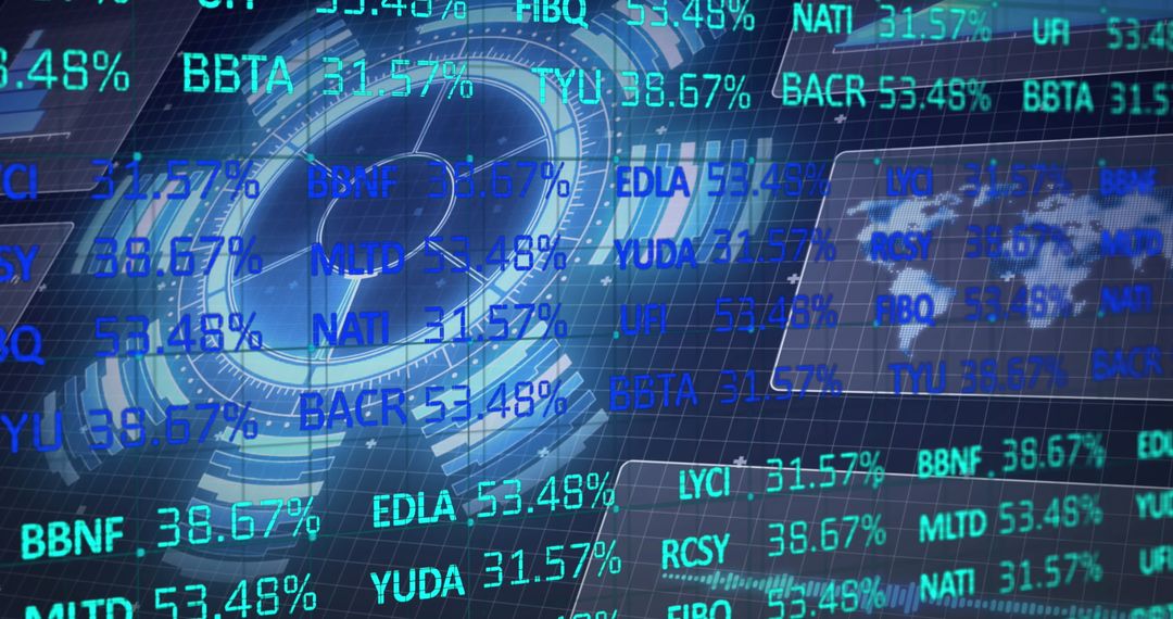 Financial Data and Global Market Analysis Display