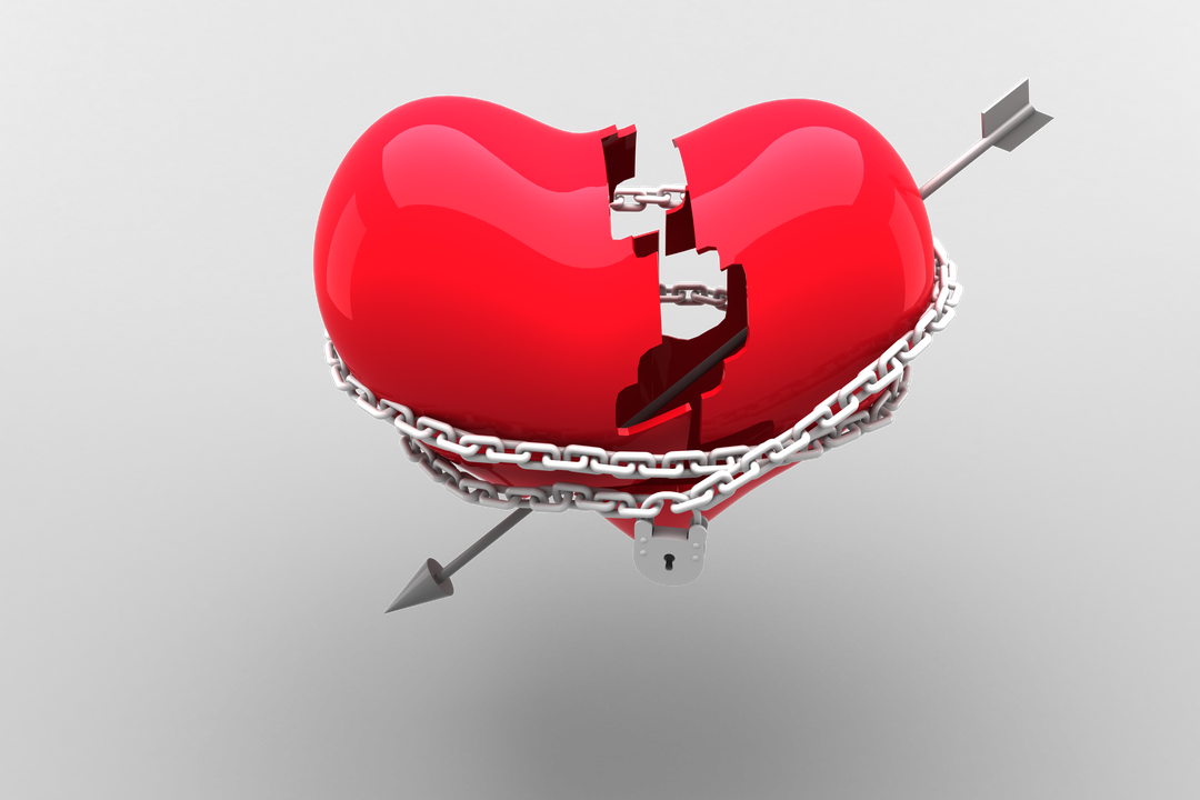 Transparent Heart with Chain and Arrow - Download Free Stock Images Pikwizard.com