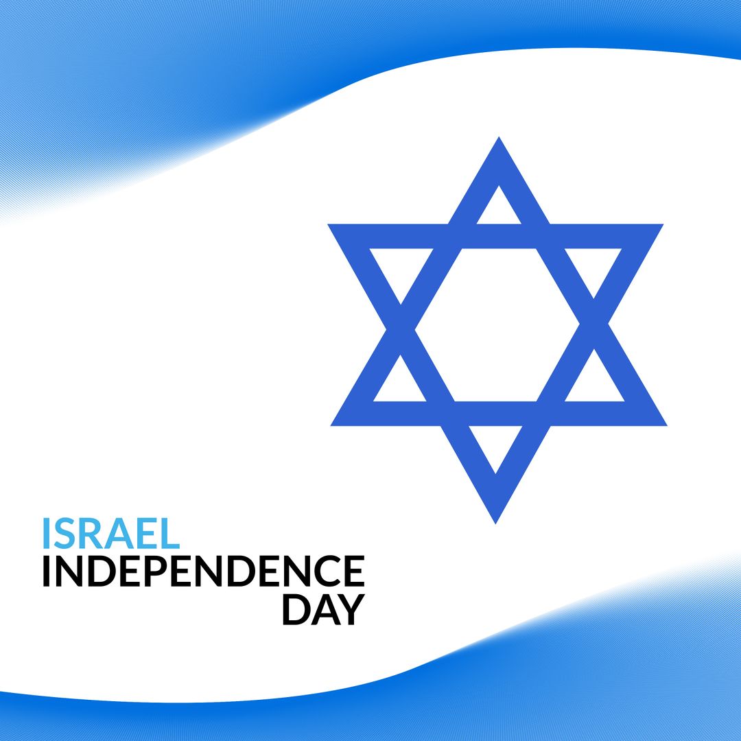 Israel Independence Day Celebration Poster with David's Star - Download Free Stock Templates Pikwizard.com