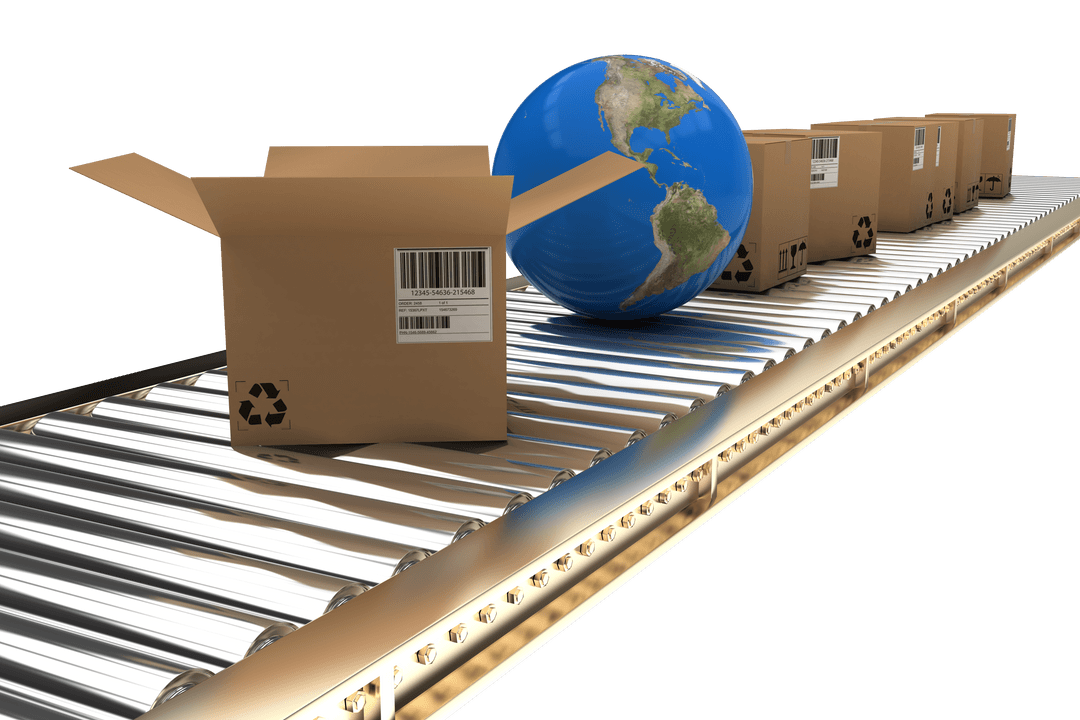 Transparent Packaging and Global Shipping Logistic Concept