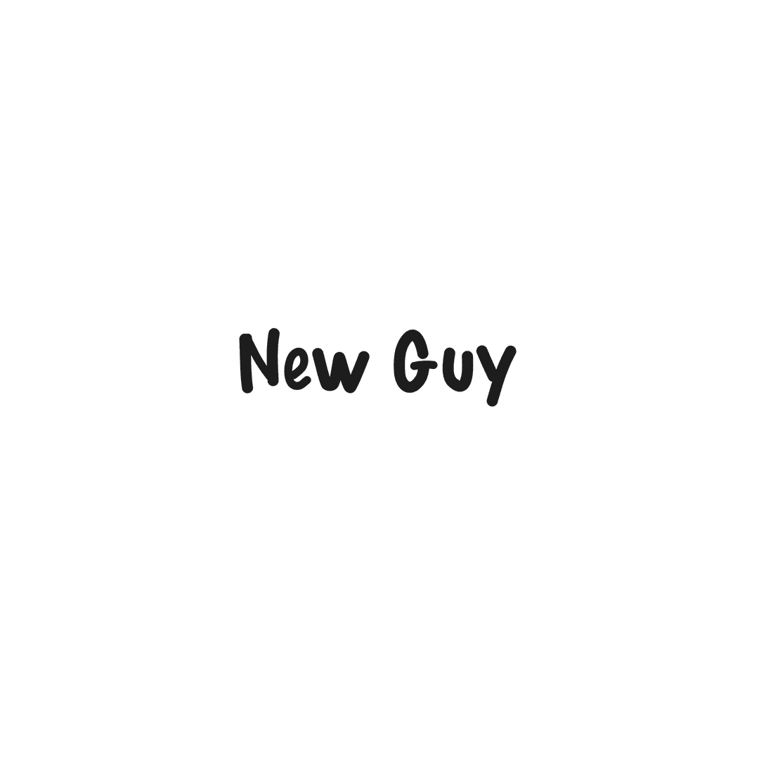 Black New Guy Text on Transparent Background for Digital Use