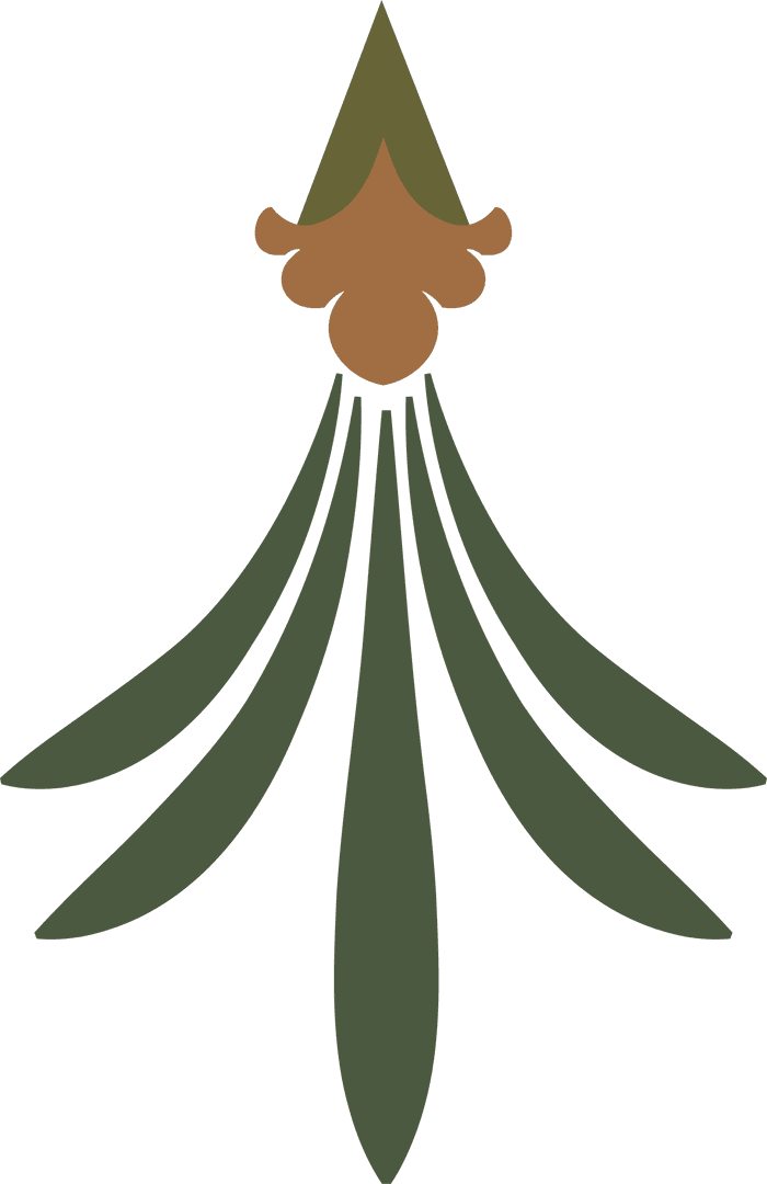 Minimalistic Ornament with Olive Leaves on Transparent Background