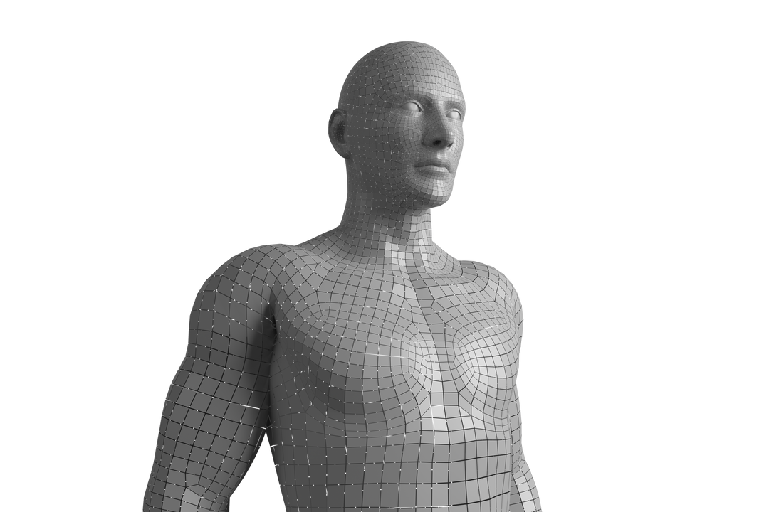 Transparent Digital Composite Close-Up of Gray 3D Man - Download Free Stock Images Pikwizard.com