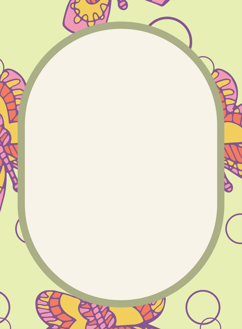 Colorful Patterned Frame with Transparent Background Design