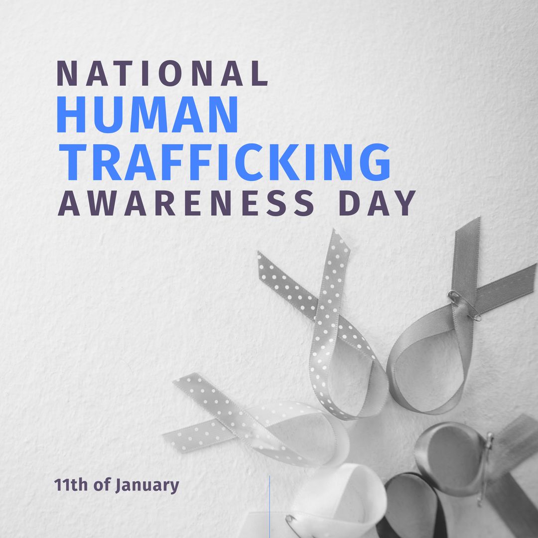 National Human Trafficking Awareness Day Concept with Ribbon Symbol