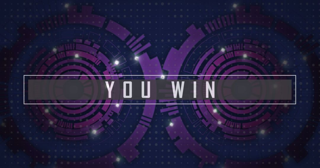 Digital Victory Screen with Futuristic Design Elements