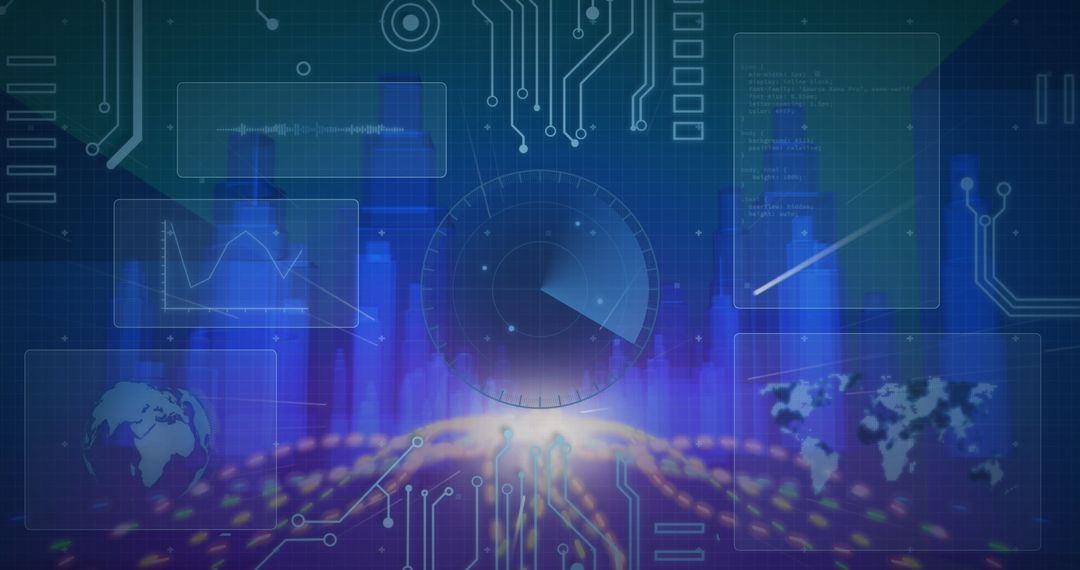 Abstract Metaverse Digital Data Interface