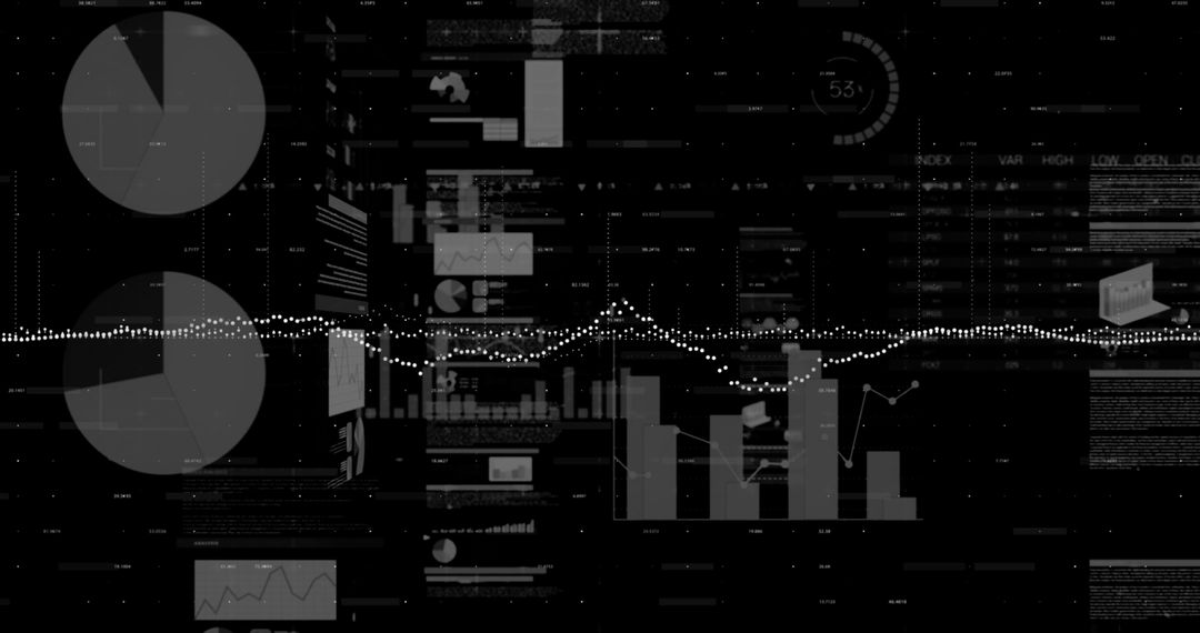 Black Background with Floating Financial Data Elements