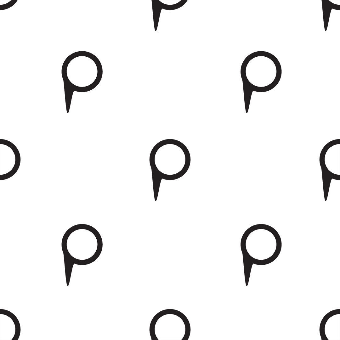 Seamless Black and White Pin Pattern on Transparent Layout