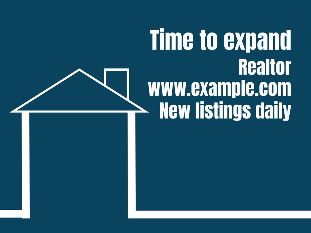 Real Estate Promotion with House Outline and Call to Action