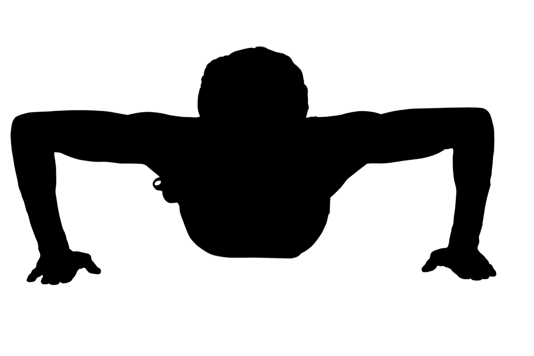 Transparent Silhouette of Woman Performing Push-Ups for Workout Motivation
