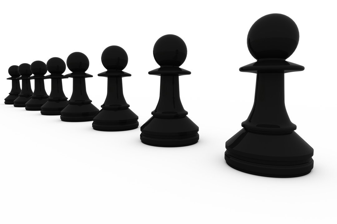 Row of Transparent Black Chess Pawns on White Background - Download Free Stock Images Pikwizard.com