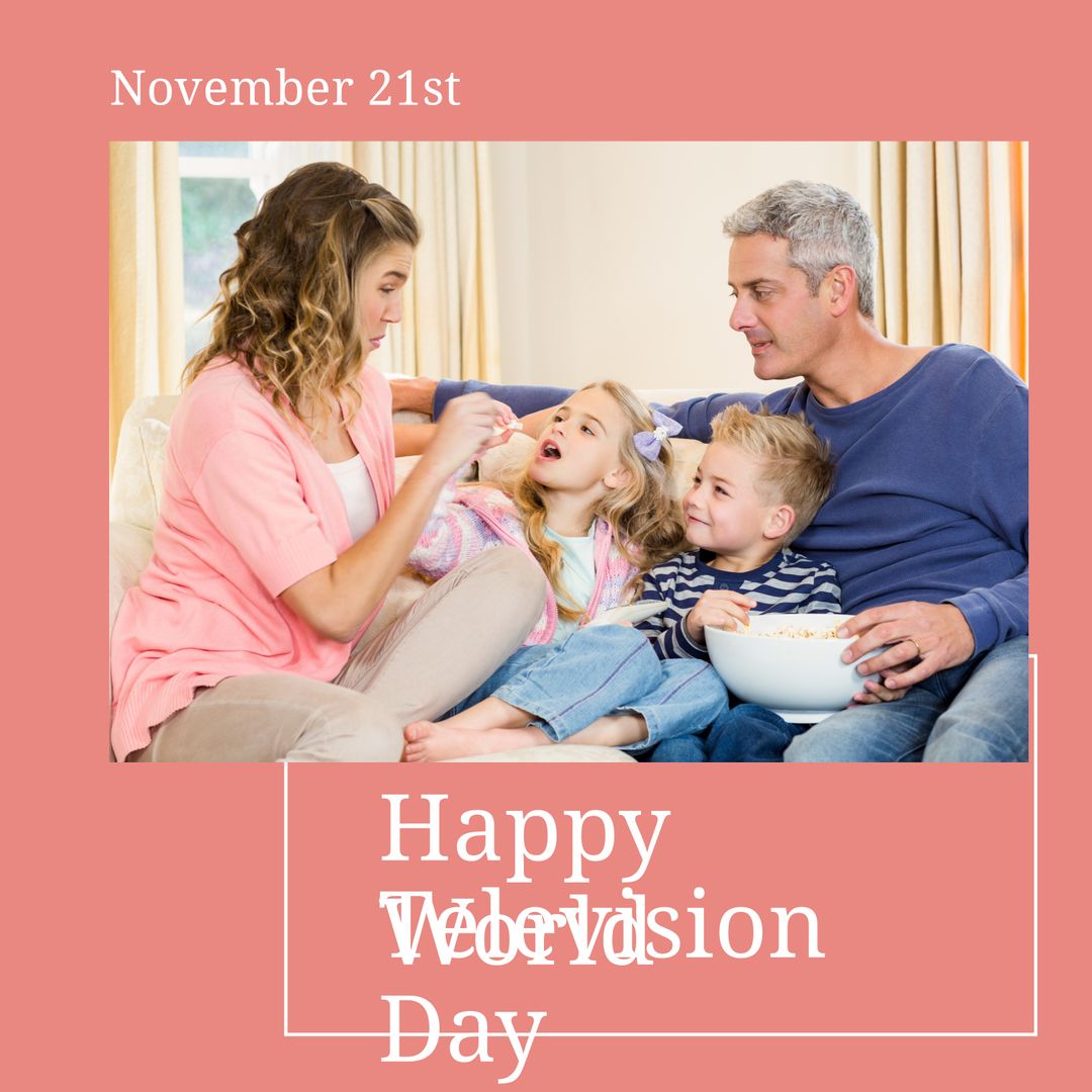 Happy World Television Day with Family at Home