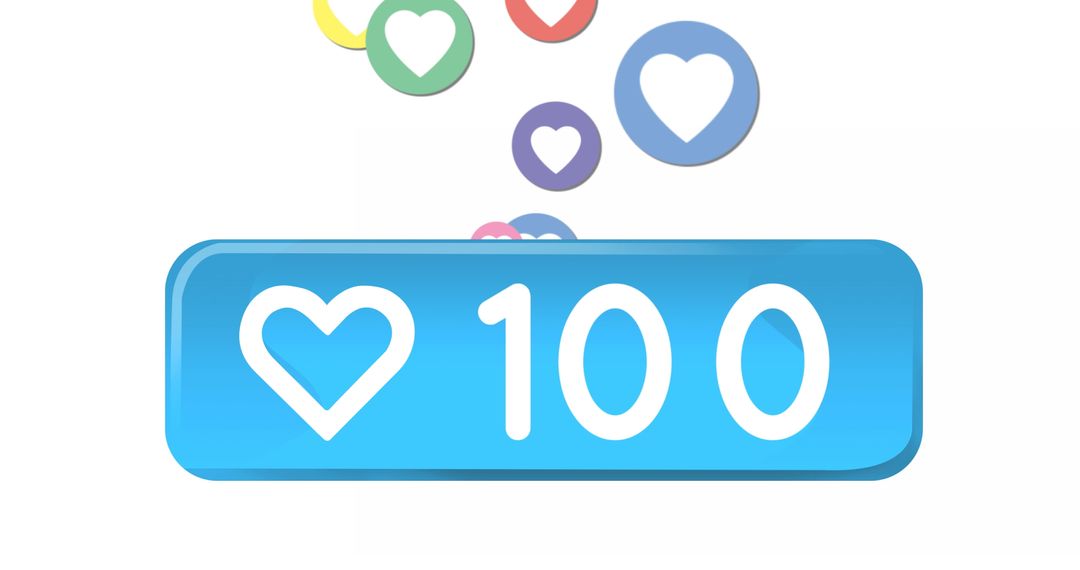 Animated Social Media Heart Icons with Short Text 4k