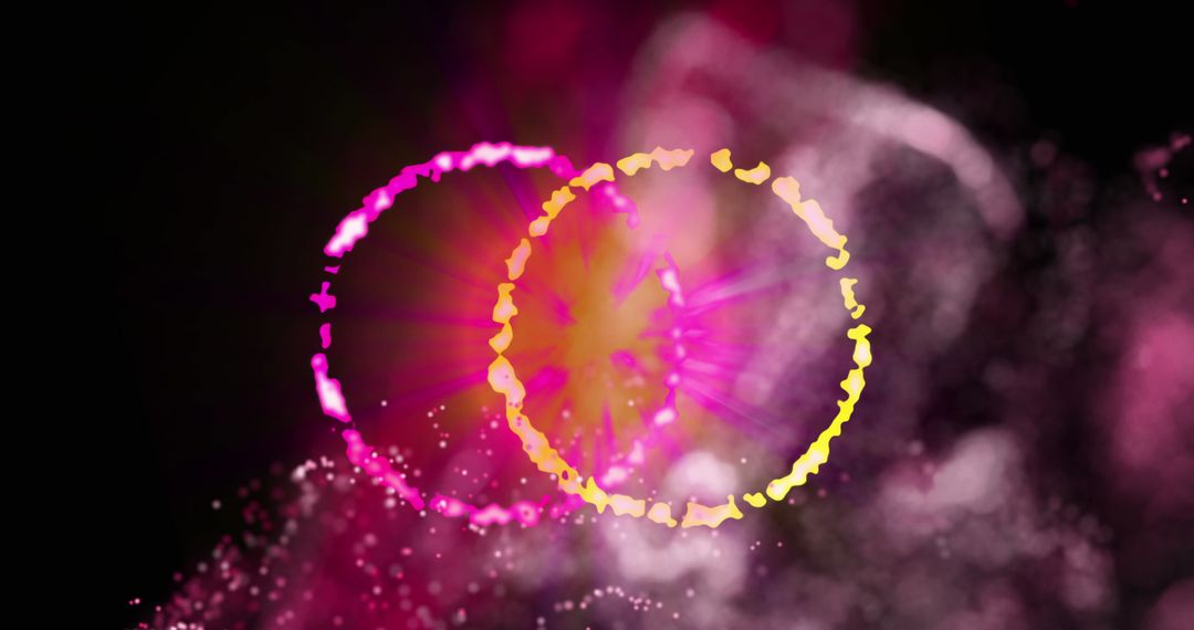 Abstract Glowing Circles in Vibrant Motion