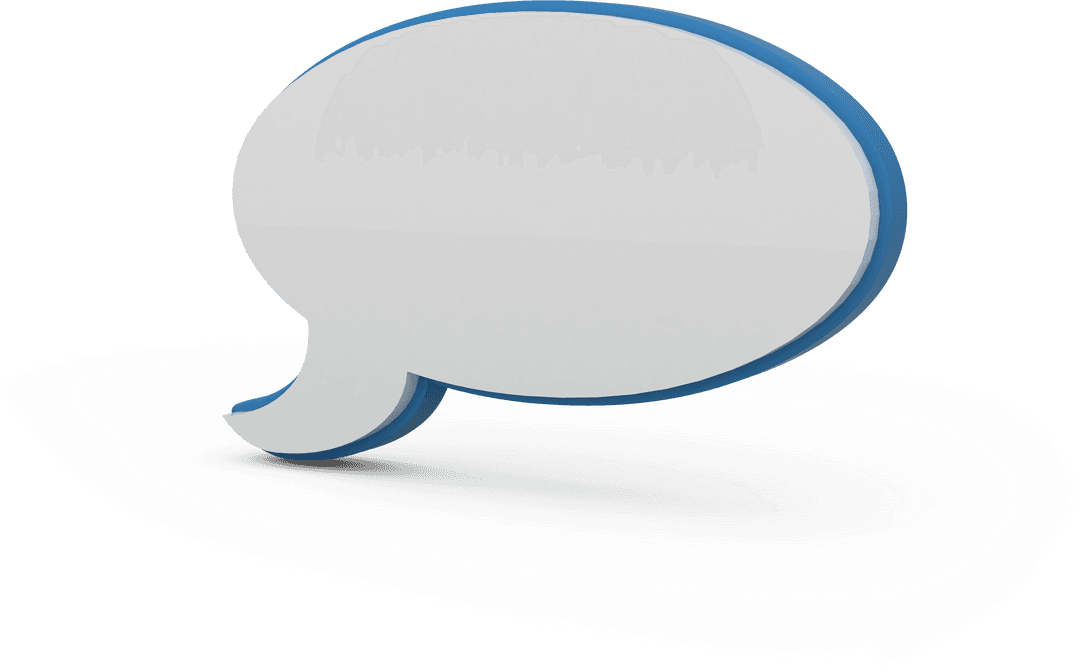 Transparent Speech Bubble Icon with Blue Outline