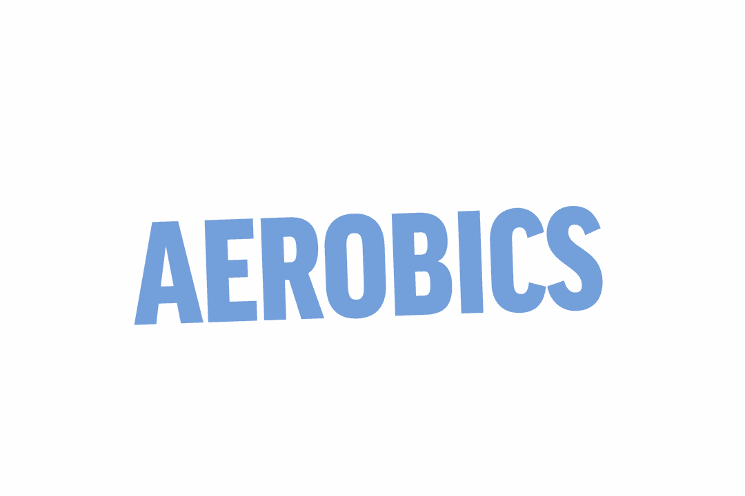 Aerobics Text on Transparent Background for Fitness Projects