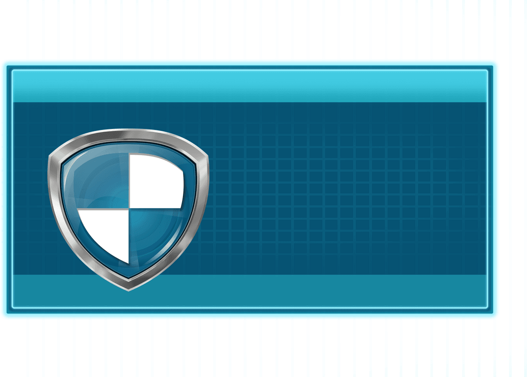 Digital Security Shield on Transparent Background