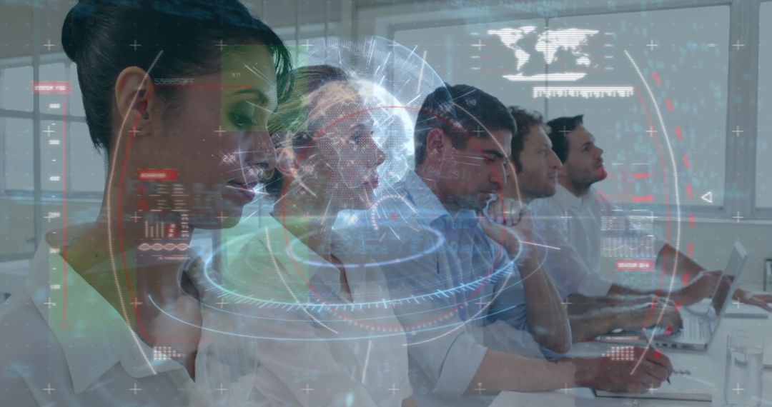 Futuristic Technology in Diverse Business Meeting