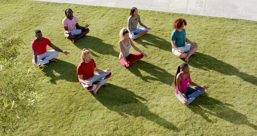 Diverse Group Practicing Outdoor Yoga for Relaxation - Free Images, Stock Photos and Pictures on Pikwizard.com