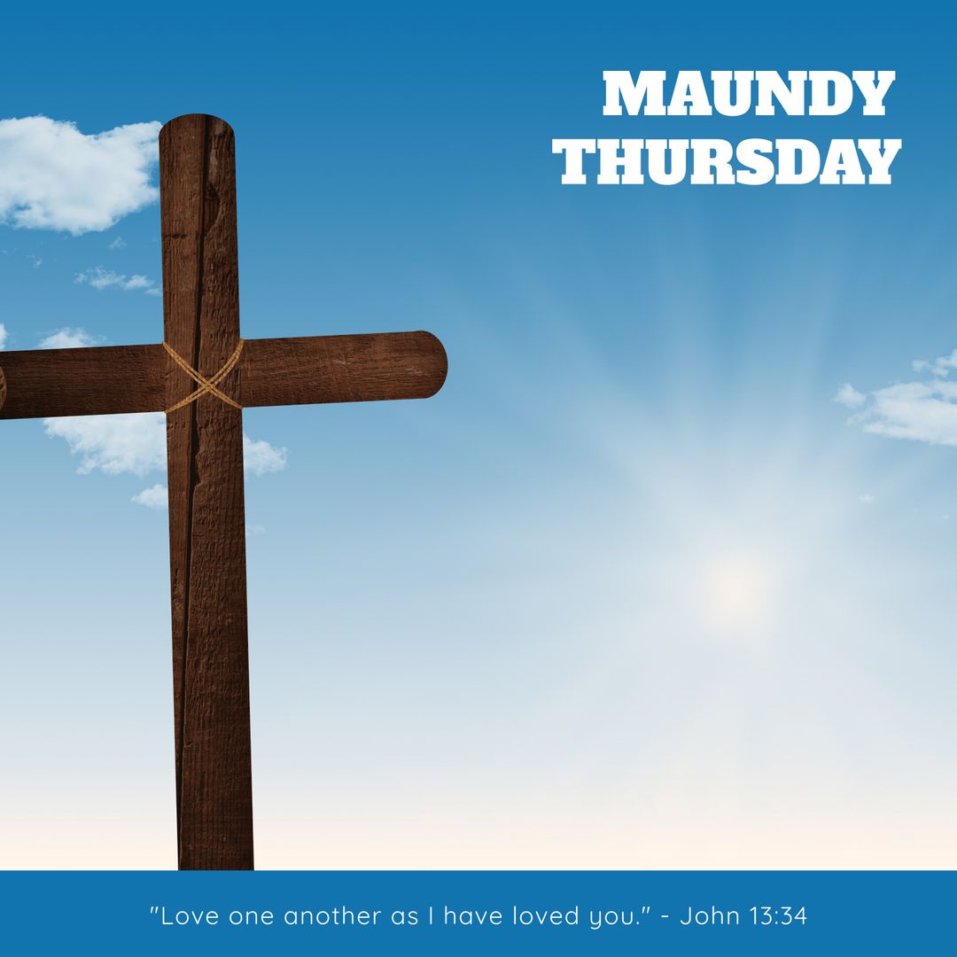 Maundy Thursday Cross with Sky Background