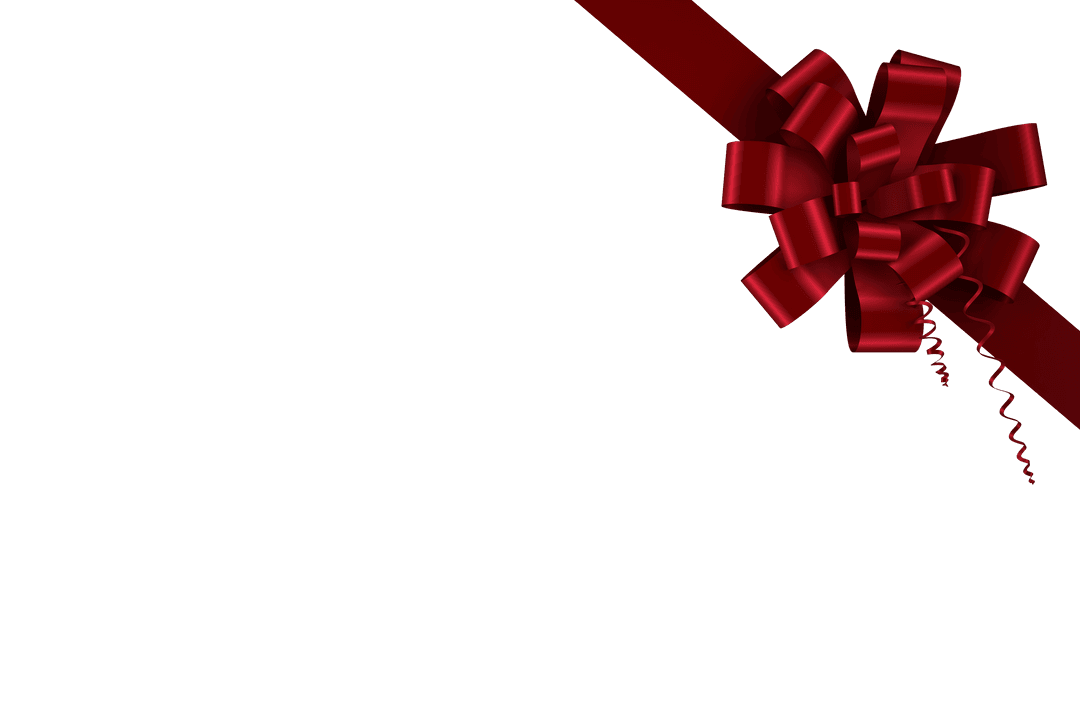 Transparent Red Christmas Ribbon With Bow High Quality