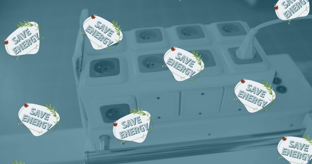 Save Energy Concept with Power Outlets Background