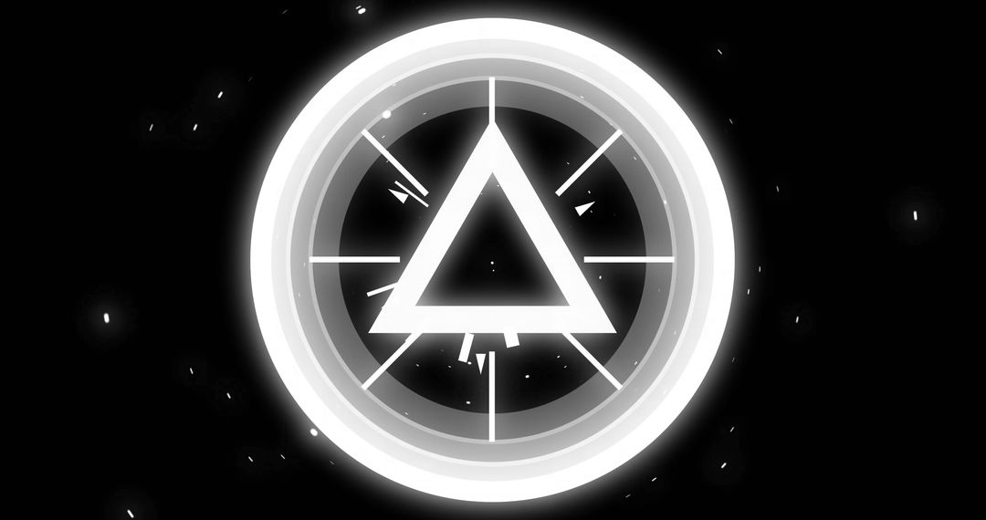 Futuristic Rotating Triangular Digital Element