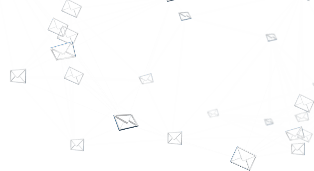 Transparent Network of White Envelope Icons