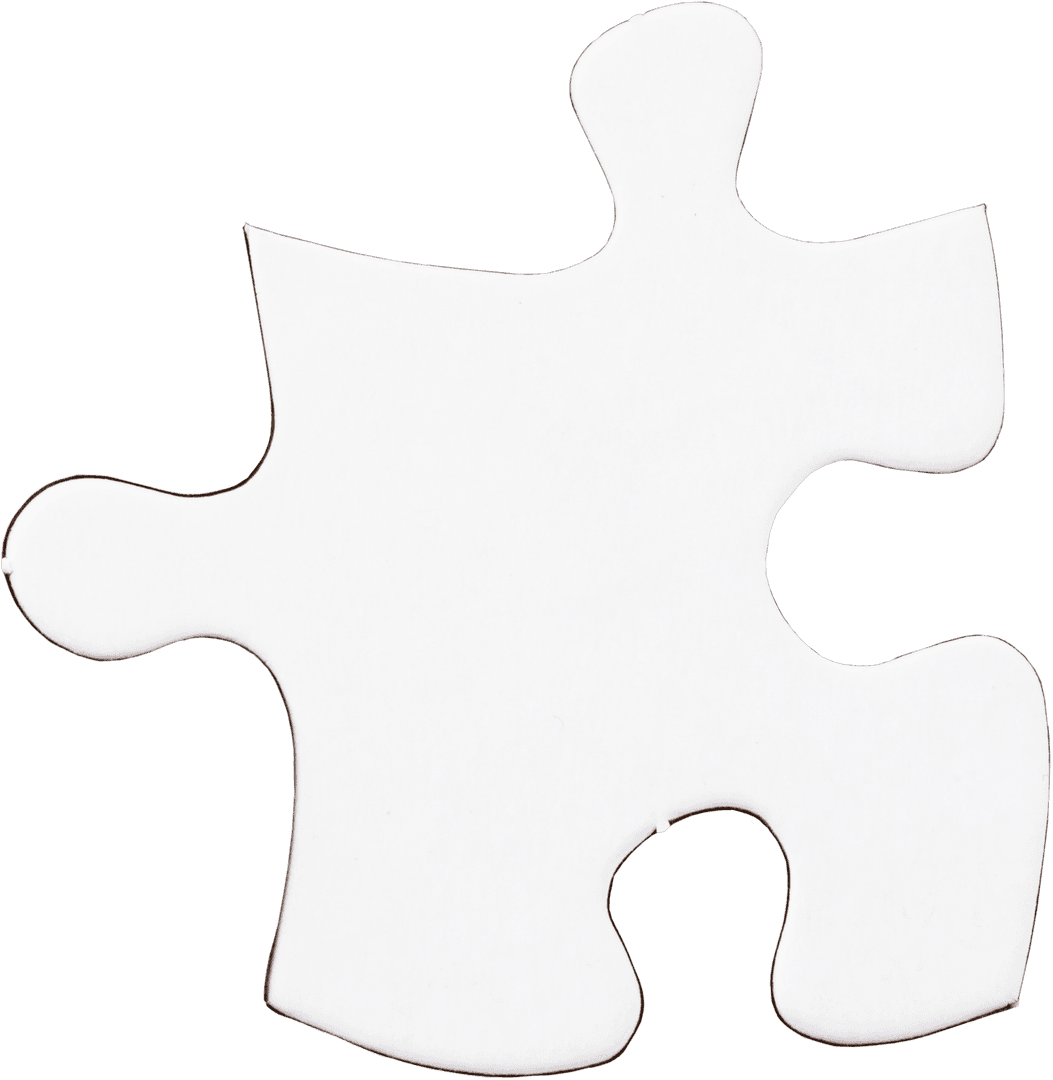 White Puzzle Piece Vector Isolated on Transparent Background