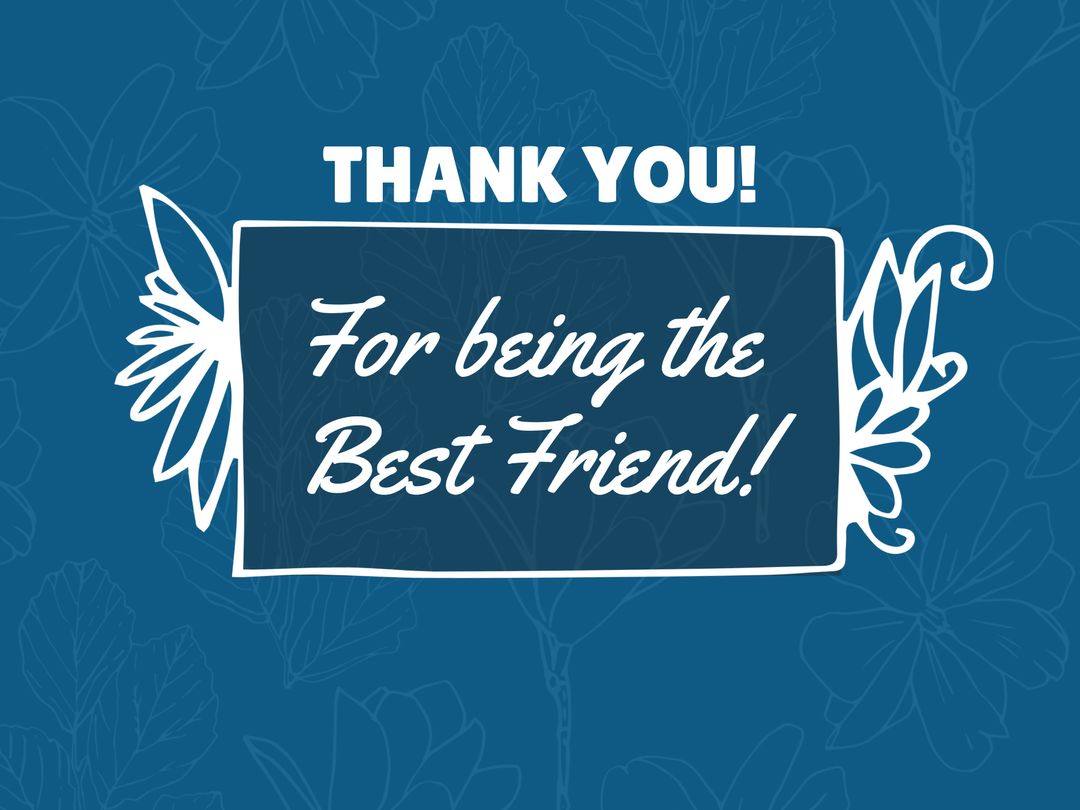 Bold Thank You Text on Floral Backdrop Suits Friendship Cards - Download Free Stock Templates Pikwizard.com